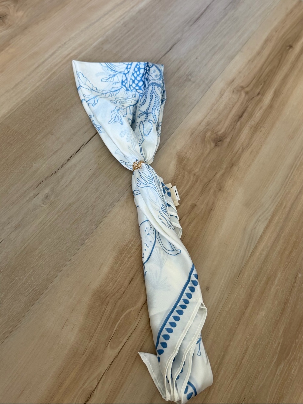 Blue and White Decorative Scarf - Home Accents